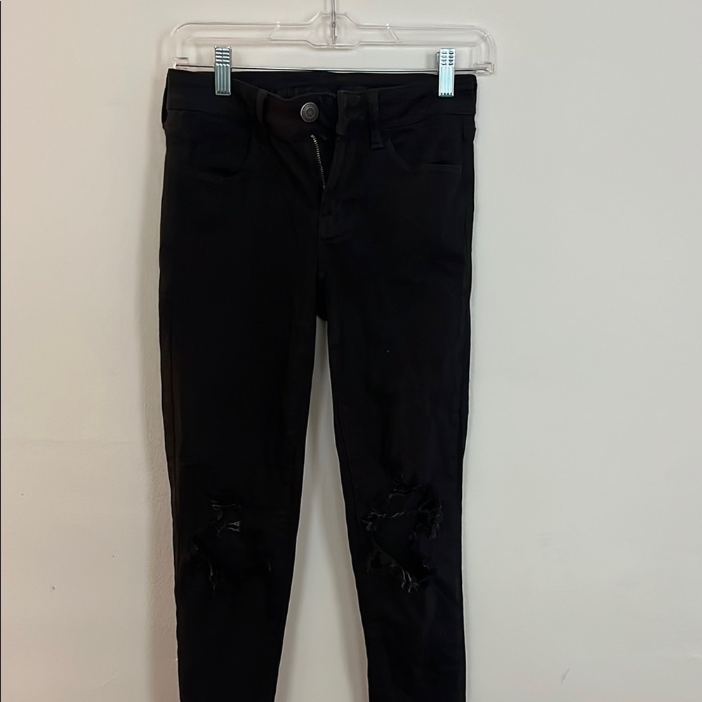 American Eagle Black Distressed Women's Jeans